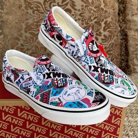 Vans WMNS Classic Slip On Vans Mash Up Stickers/Trwht sneakers - Picture 9 of 16